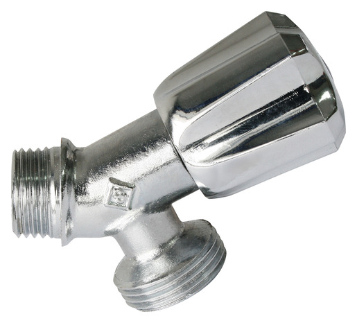 Robinet oblique pour machine à laver en laiton chromé 15x21 mm - Somatherm - Brico Dépôt