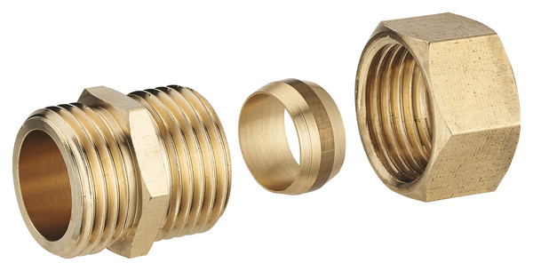 Tube et raccord laiton Ø de 18 mm bicônes mâles 20x27 mm - Noyon & Thiebault - Brico Dépôt