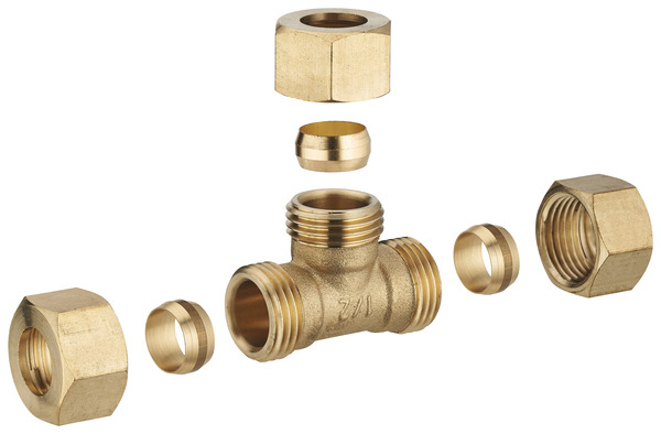 Té bicônes en laiton Ø 12 mm 15X21 mm - Noyon & Thiebault - Brico Dépôt