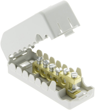 Répartiteur de terre, acceptant 1 câble 35mm² maxi sans coupure - Brico Dépôt