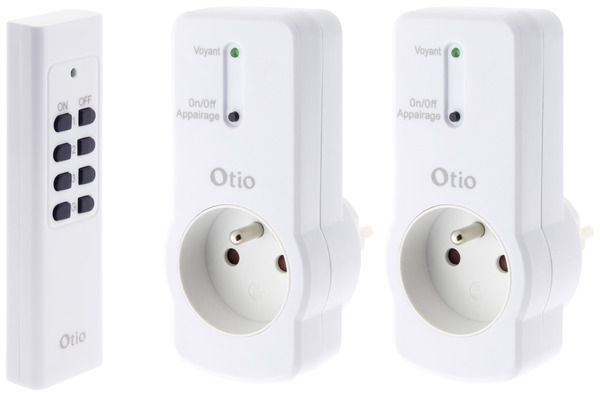 Prise télécommandée 2 prises télécommandées maxi 2 300 W - Otio - Brico Dépôt