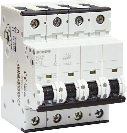 Disjoncteur tétra polaire 16 A 400 V - Siemens - Brico Dépôt