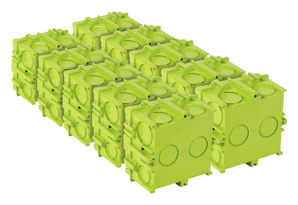 Lot de 10 boîtes à sceller sur cloison pleine, 75x75 mm Prof. 40 mm - Debflex - Brico Dépôt