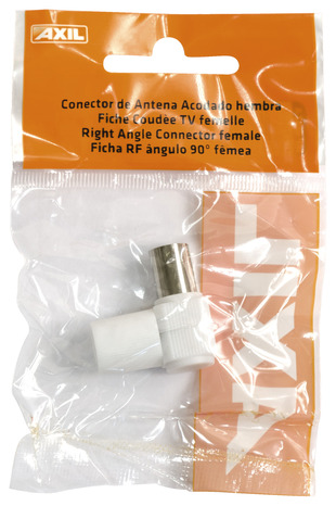 Fiche TV coudée femelle pour branchement câble coaxial sur récepteur/antenne TNT Ø 9,52 mm - Brico Dépôt