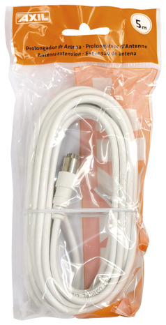 Cordon coaxial blanc pour TV - 5 mètres - Brico Dépôt