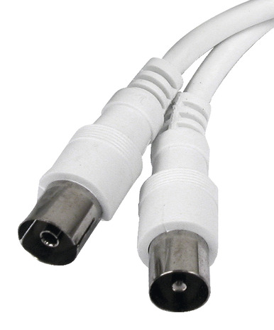 Cordon coaxial blanc pour TV - 5 mètres - Brico Dépôt