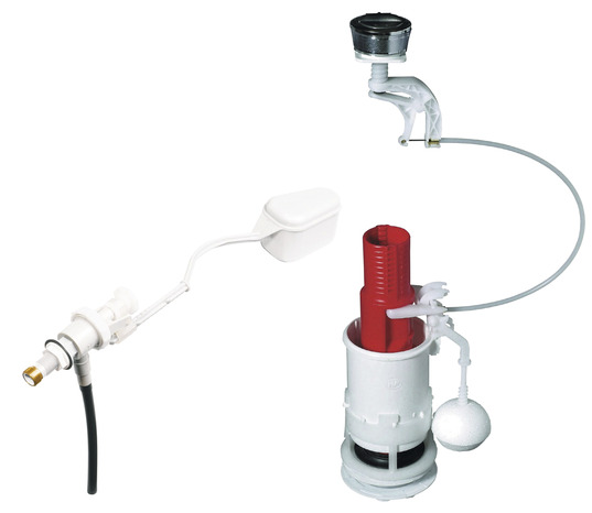 Mécanisme pour WC économiseur d'eau à double bouton poussoir avec robinet silencieux - Wirquin - Brico Dépôt