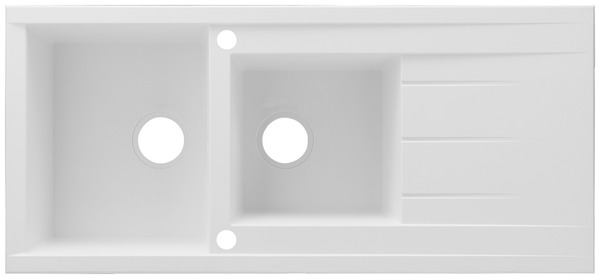 Évier résine blanche "ising" - 2 cuves - Cooke and Lewis - Brico Dépôt