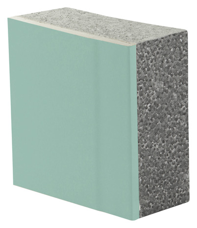 Doublage plaque de plâtre hydrofuge + polystyrène TH 32** - L. 2,5 x l. 1,2 m x Ép. 13 + 80 mm - Planodis - Brico Dépôt