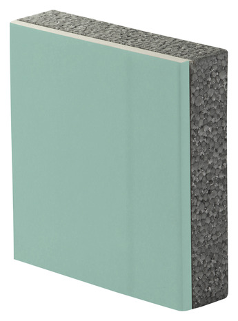 Doublage de plâtre hydrofuge et polystyrène TH 35 - L. 2,5 x l. 1,2 m x Ép 12,5 + 40 mm
 - Brico Dépôt