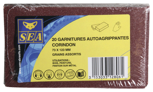 Lot de 20 abrasifs corindon, grains assortis pour tous les travaux de préparation - Sea - Brico Dépôt