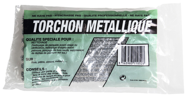 Torchon métallique en laine d'acier, pour travaux de préparation et de nettoyage - Ocai - Brico Dépôt