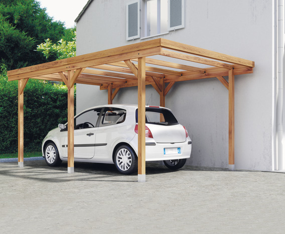 Carport en bois traitement autoclave - L. 3 x l. 5 x H. 2,33 m - Brico Dépôt
