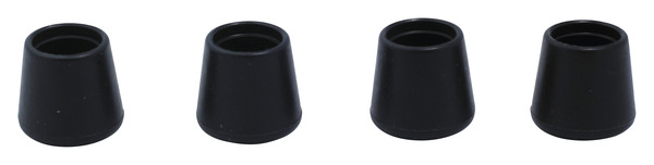 Lot de 4 embouts en caoutchouc noir Ø 20 mm - Diall - Brico Dépôt