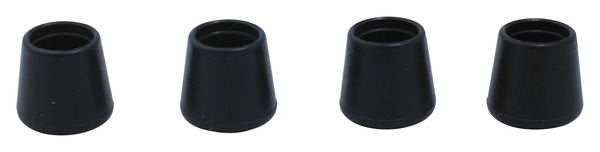 Lot de 4 embouts en caoutchouc noir Ø 22 mm - Diall - Brico Dépôt