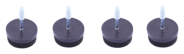 Lot de 4 patins feutre à clouer marron Ø 25 mm - Diall - Brico Dépôt