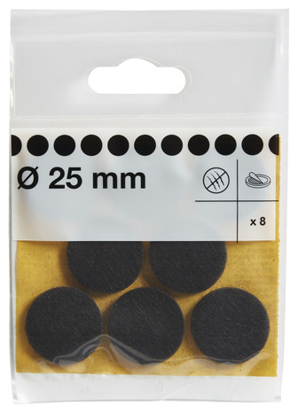 Lot de 8 patins feutre auto-adhésifs marron Ø 25 mm - Diall - Brico Dépôt