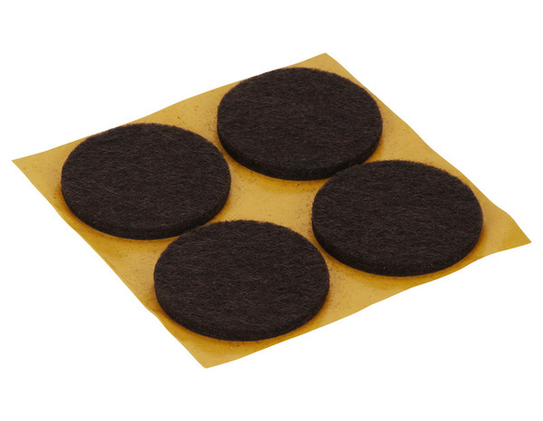 Lot de 4 patins feutre auto-adhésifs marron Ø 34 mm - Diall - Brico Dépôt