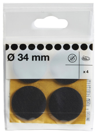 Lot de 4 patins feutre auto-adhésifs marron Ø 34 mm - Diall - Brico Dépôt