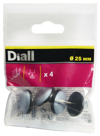 Lot de 4 patins à clouer Ø 25 mm - Diall - Brico Dépôt