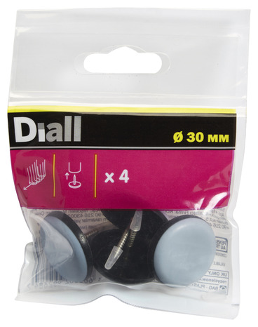 Lot de 4 patins à clouer Ø 30 mm - Diall - Brico Dépôt