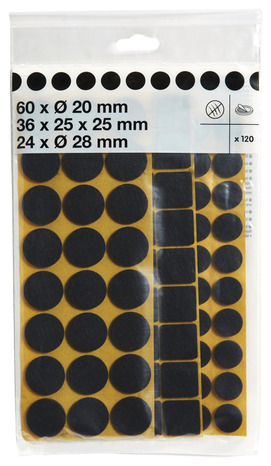 Lot de 120 patins feutre auto-adhésifs marron - Brico Dépôt