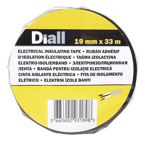 Ruban adhésif isolant 19mm x 33m noir - Diall - Brico Dépôt