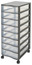 Tour de rangement grise 8 tiroirs à roulettes 