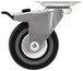Roulette pivotante PU gris avec frein - H. 9,85 x Ø 7,5 cm - 55 kg