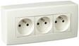 Bloc 3 prises avec terre blanc