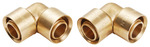2 coudes à glissement en laiton pour tube PER - Ø 20 mm