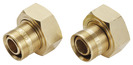 2 raccords à glissement laiton pour tube PER Ø 16 embouts F 20 x 27 mm