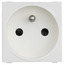 Prise avec terre mécanisme blanc