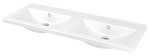 Plan double vasques à encastrer en céramique Nira L.120 x H.12 x P.45  cm