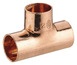 2 tés femelle à souder pour piquage d'un tube cuivre Ø 28 mm