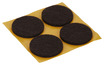 Lot de 4 patins feutre auto-adhésifs marron Ø 34 mm