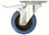 Roulette pivotante caoutchouc bleu avec frein - Ø 10 cm - 100 kg