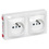 Double prise 2P+T blanc 16A IP2X Bornes - Legrand