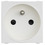 Prise avec terre mécanisme blanc